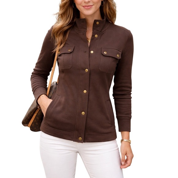 Lauren Ralph Lauren Jackets & Blazers - Lauren Ralph Lauren Montecito Jacket Women's Medium Brown Cotton Military Size M